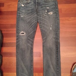 POLO Ralph Lauren Sullivan Slim Men's Distress Denim Blue Jeans